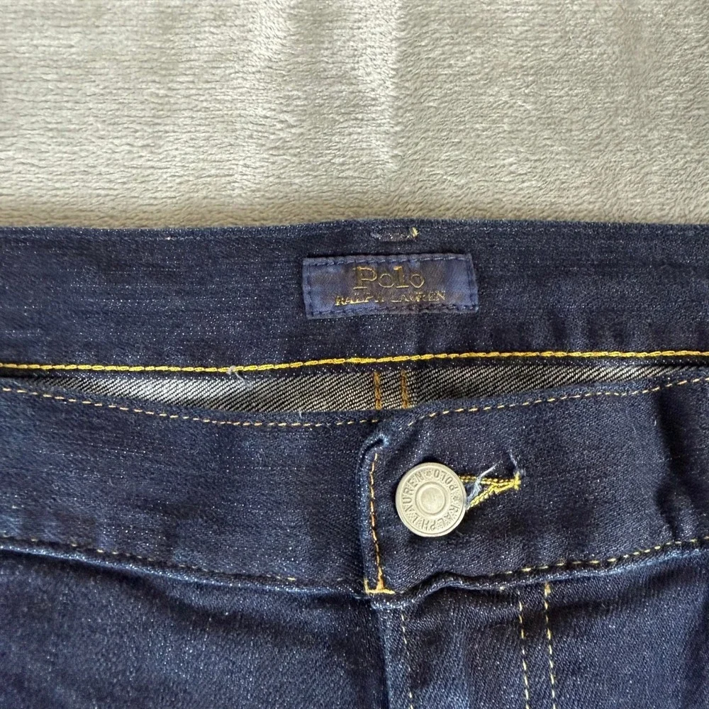 Polo Ralph Lauren Varrick Slim Straight Jeans Mens 48x30 Dark Blue Denim New NWT
